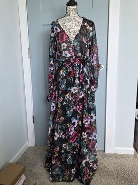 spy zone exchange maxi dress Spy Zone Exchange Diva Animal & Floral Print Maxi Dress size Small